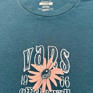 Vintage Vans Blue T-Shirt with Pink Floral Design